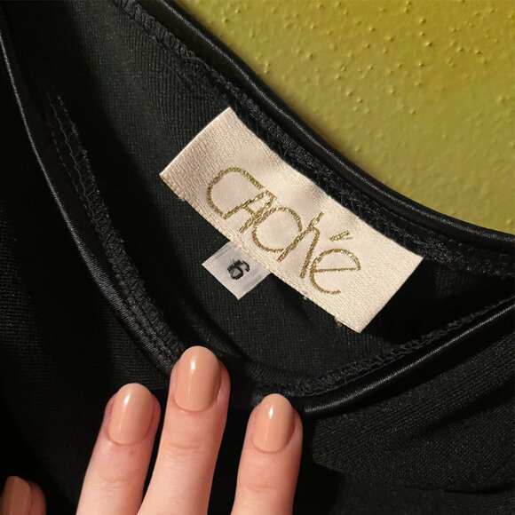 Cache Black One-Shoulder Cutout Evening Dress – Size 6 - Picture 4 of 5